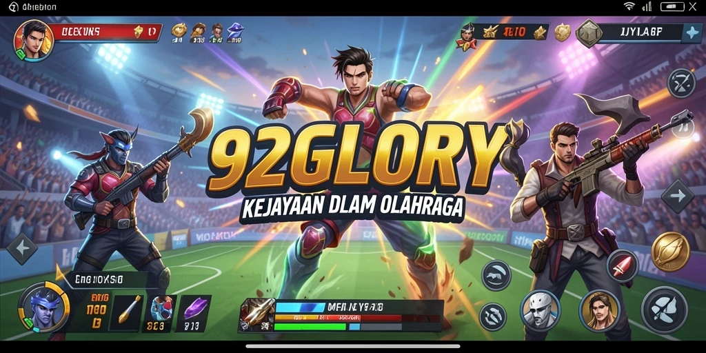 Screenshot utama 92GLORY menampilkan aksi seru dalam pertandingan olahraga.