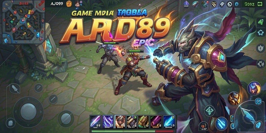 Gameplay AJO89 yang seru dan penuh aksi di arena pertarungan.
