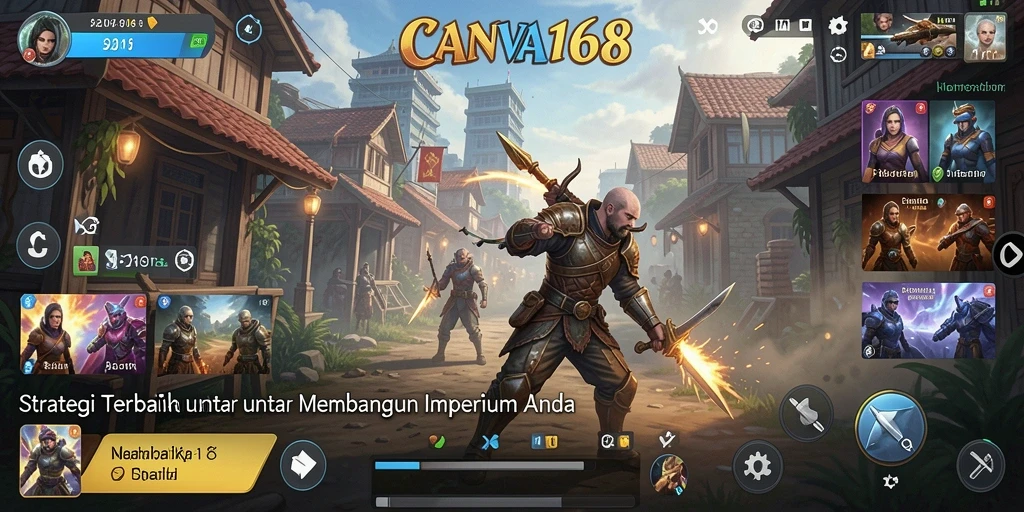 Screenshot gameplay <strong>CANVA168</strong> menunjukkan pertempuran strategi yang menegangkan.