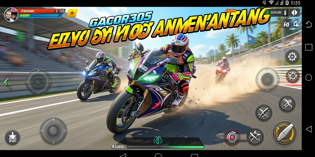 Screenshot GACOR305 menunjukkan aksi balapan motor yang seru dan mendebarkan.