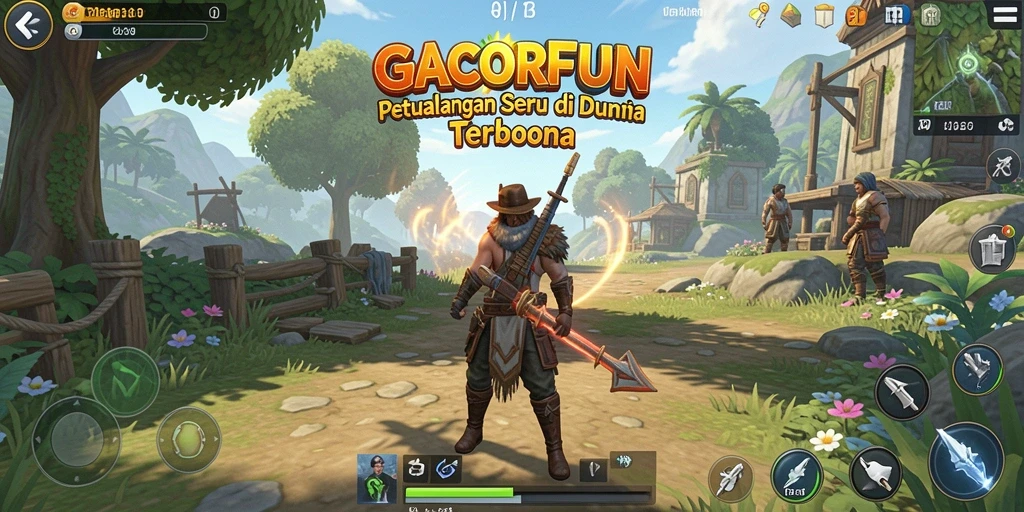 Tangkapan layar gameplay GACORFUN menampilkan dunia terbuka yang luas dan penuh petualangan.