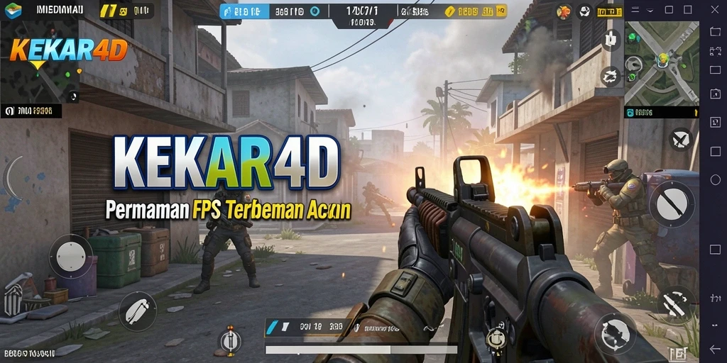 Tangkapan layar gameplay <strong>KEKAR4D</strong> menunjukkan aksi tembak-menembak yang seru dan menegangkan.
