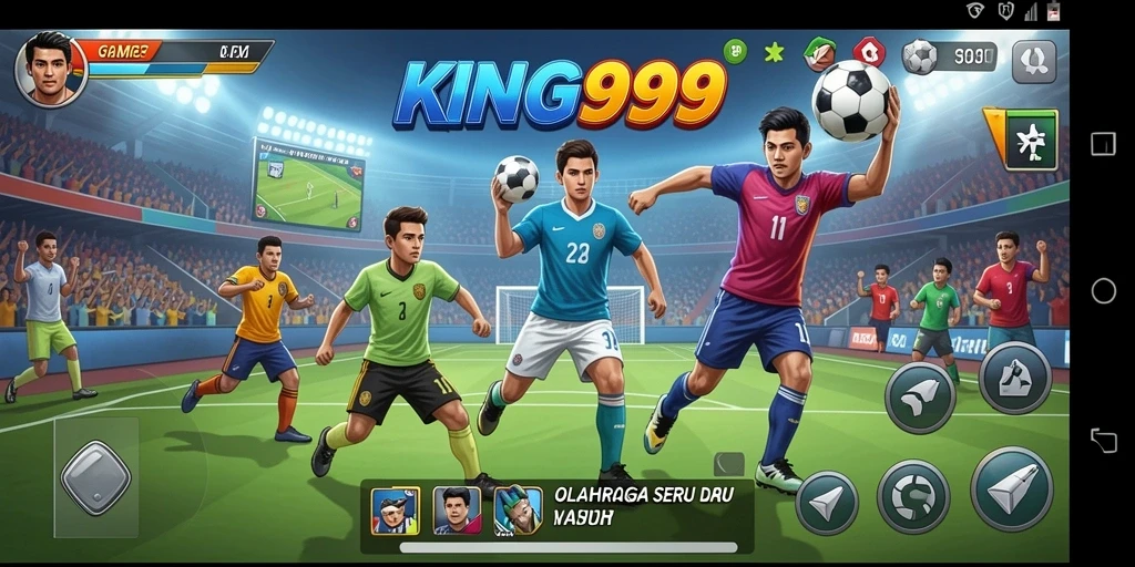 Tampilan gameplay KING999 yang menampilkan aksi olahraga seru.