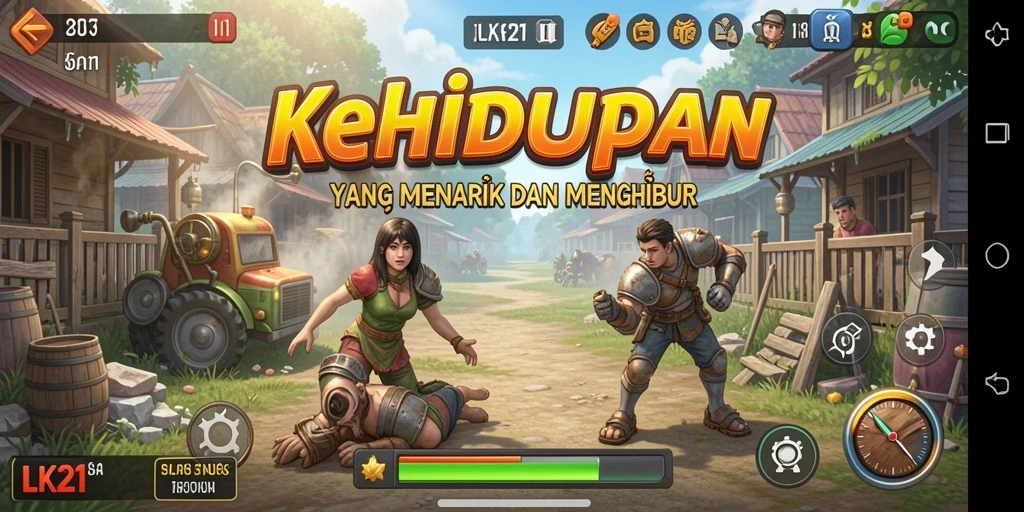 Tangkapan layar gameplay LK21 yang menampilkan aktivitas harian karakter.