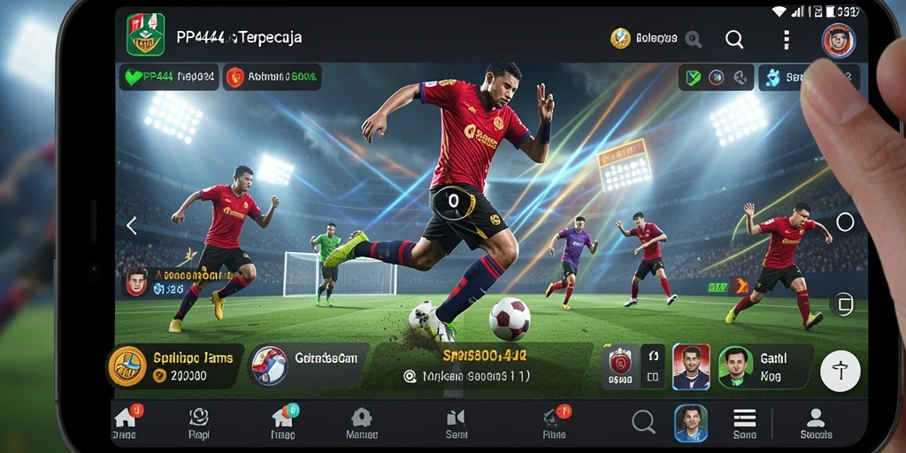 Tampilan antarmuka aplikasi PP444 yang menarik untuk taruhan Sportsbook.