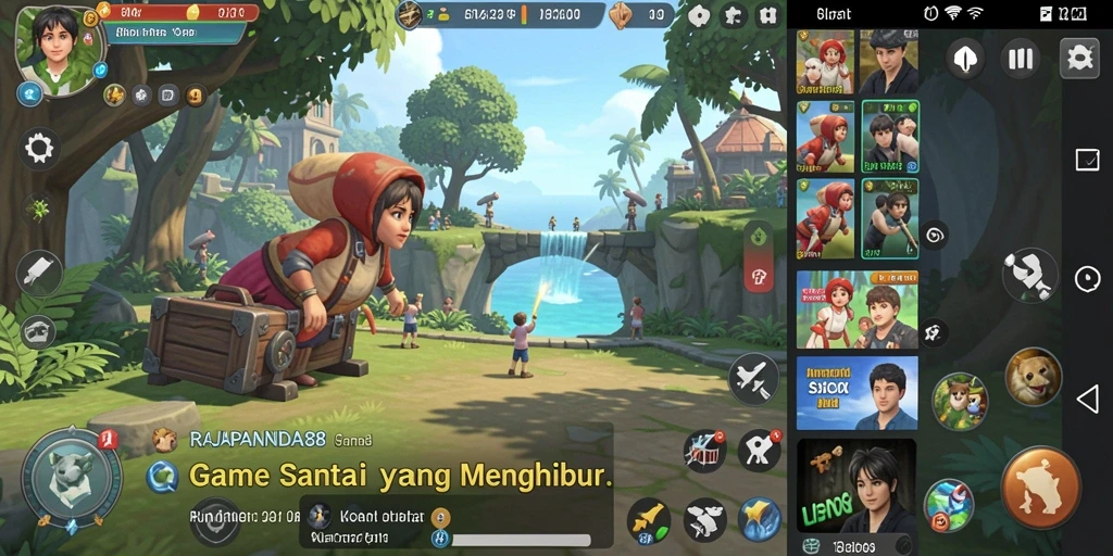Tampilan gameplay RAJAPANDA88 yang ceria dan menghibur.