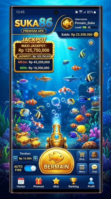 Screenshot aplikasi suka86 dengan navigasi yang mudah.